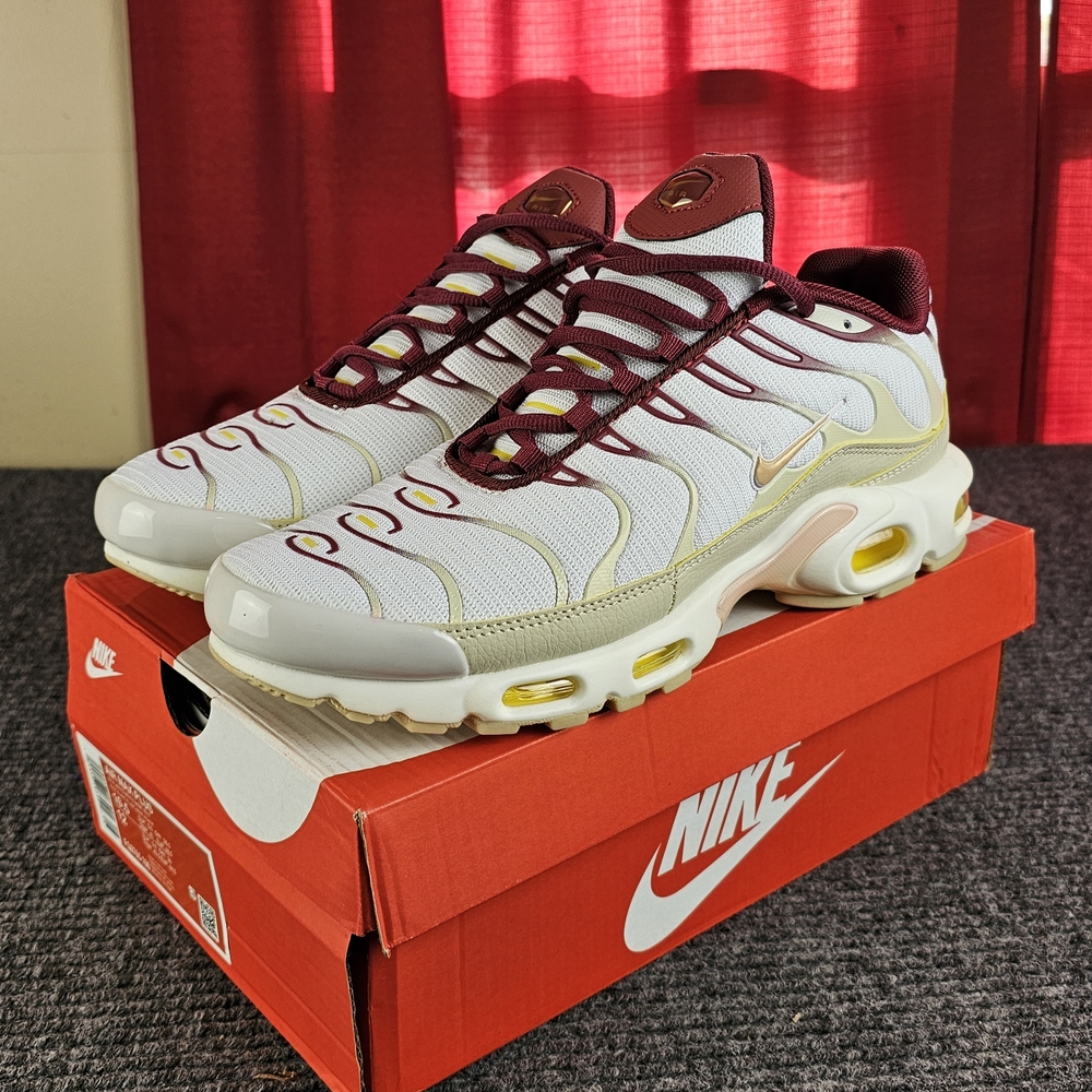 Nike Men's Rice White and Wine Red Sneakers Fsu Color Way New Sneakers